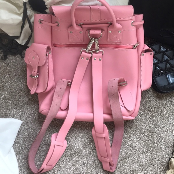 Grafea leather backpack, pink - Picture 9 of 11